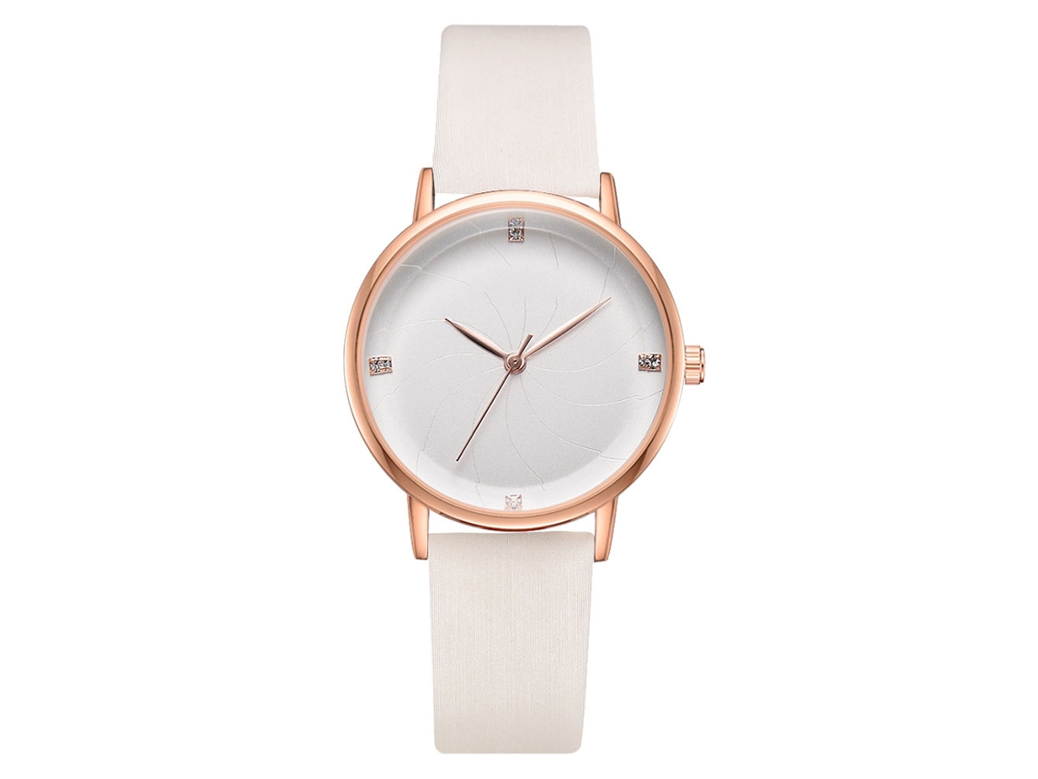 Reloj De Pulsera De Moda Para Mujer Con Correa De Pu, Estilo Sencillo, Pantalla Analógica De Cuarzo, Blanco.