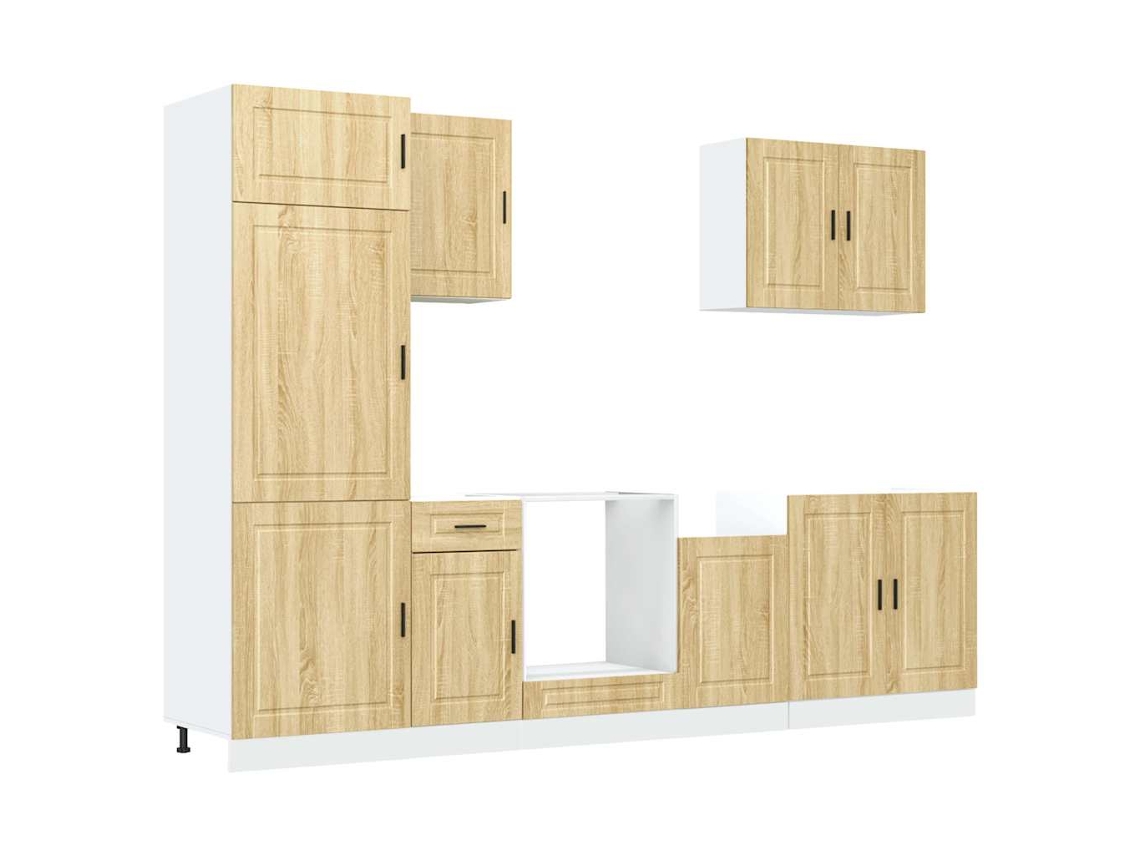 Juego de 7 gabinetes de cocina de roble Porto Sonoma EXCLUSIVO DE MAISON