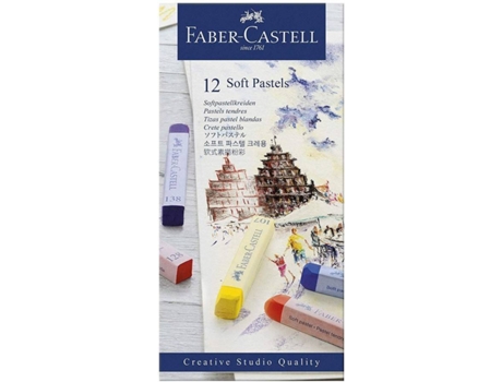 Pastel Seco FABER-CASTELL Soft Pastels (Multicolor - 12 Tabletas)
