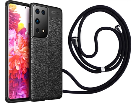 Funda Samsung S21 Ultra Rugged Leather con Collar Negro