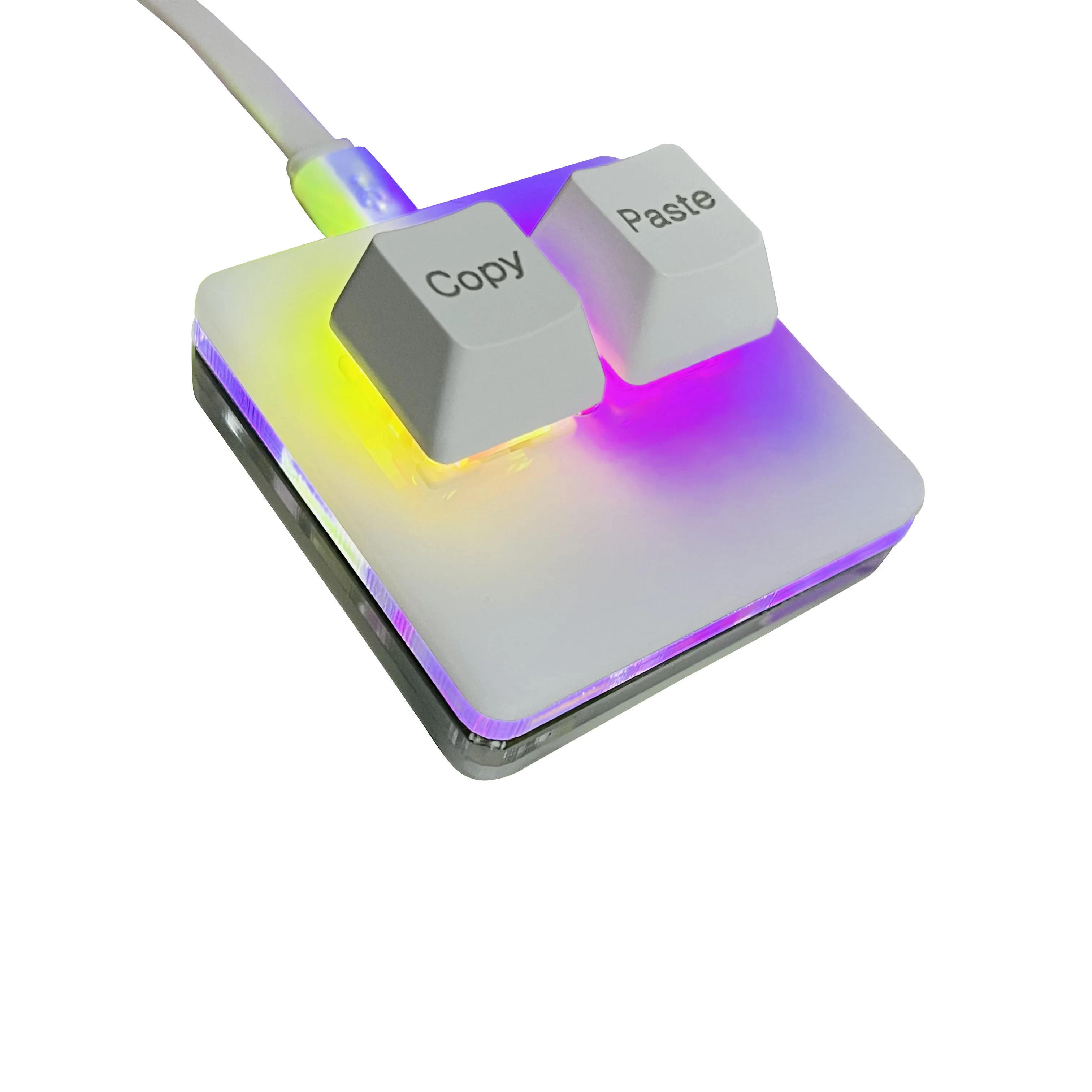 Mini Teclado Mecánico Macro Para Juegos (blanco, 2 Teclas), Control Multimedia Programable