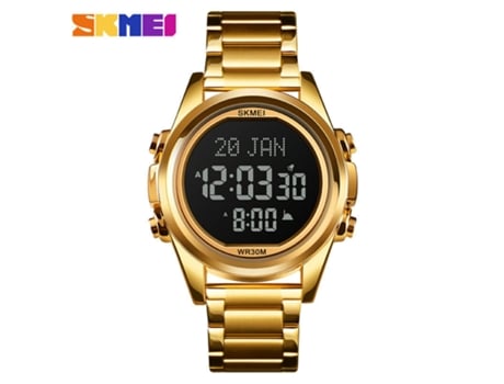 Reloj digital Relojes de pulsera digitales impermeables para hombres-Máquina negra dorada LUUCOZK