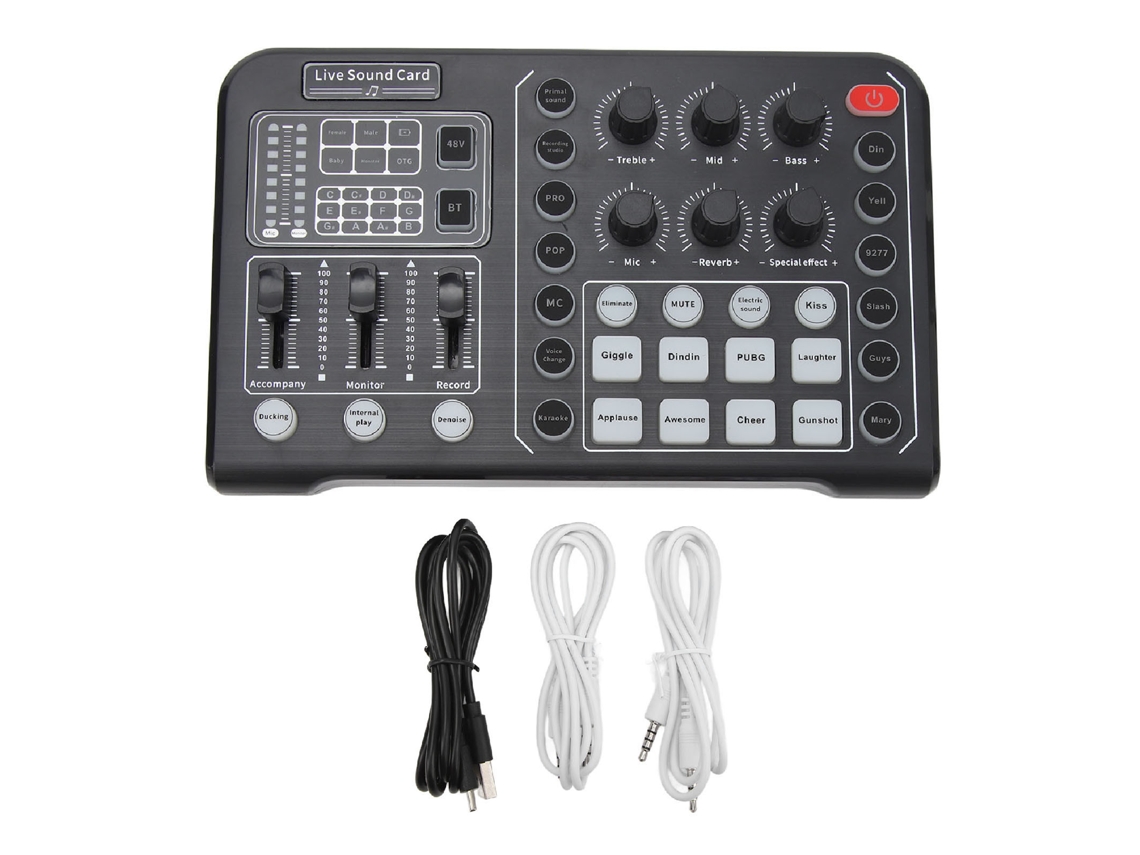 Tarjeta De Sonido Mezcladora Bluetooth Profesional Con 6 Modos De Cancelación De Ruido Para Grabación Y Transmisión En Directo.