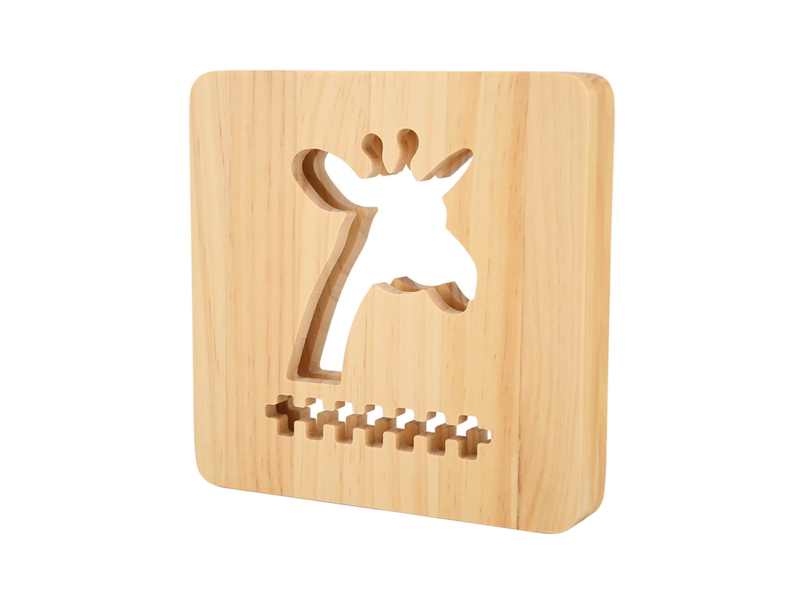 Lámpara de noche de jirafa de madera 3D para decoración del hogar