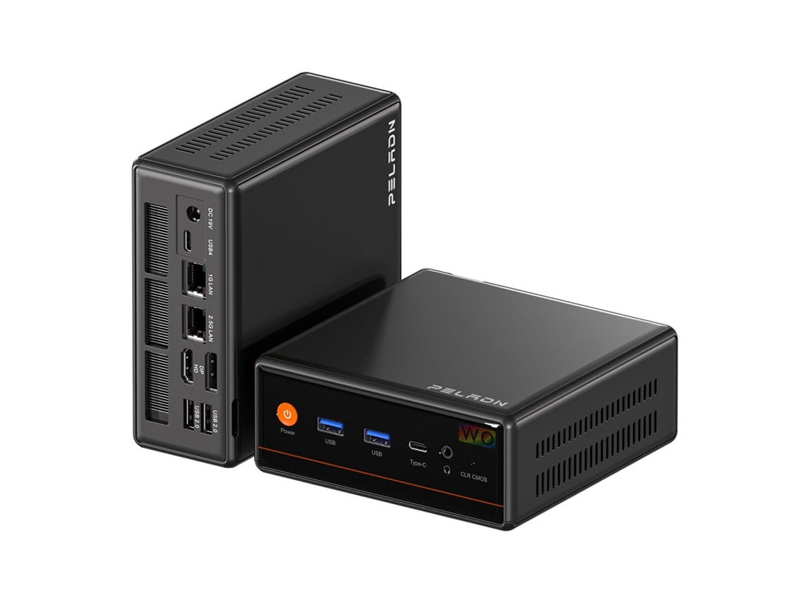 Mini PC Peladn Wo4 con procesador AMD Ryzen™ 5 7640hs, 16 GB DDR5, SSD de 512 GB, Wifi 6, Bluetooth 5.2, Windows 11 Pro (6 núcleos/12 núcleos, hasta 5 GHz)