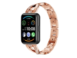 Pulsera para Huawei Watch Fit 2 Brazalete de acero diamante oro rosa