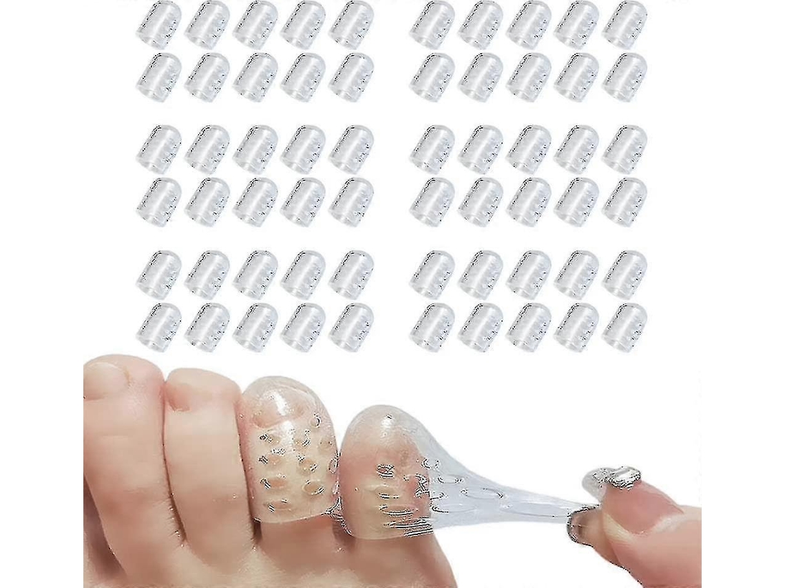 Protector De Dedos De Silicona Anti-fricción Para Callos Ampollas Uñas Encarnadas Respirable Suave Cómodo 50 Piezas