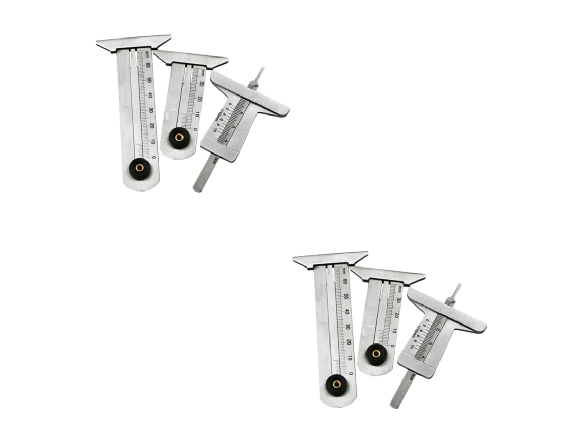 Juego De 2 Medidores De Profundidad De La Banda De Rodadura De Neumáticos De Acero Inoxidable, Con Reglas De 0-30 Mm Y 0-50 Mm.