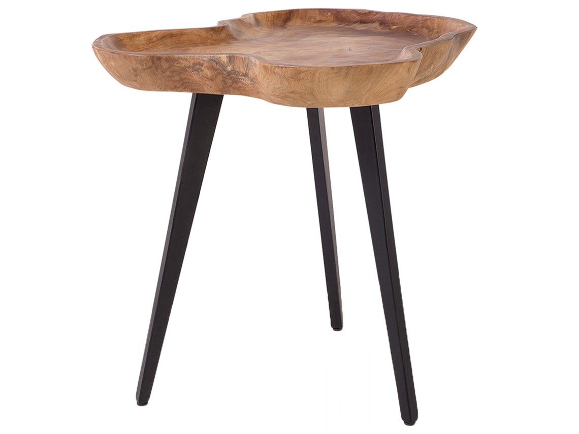 Mesa de centro BELIANI Elsa de Madera de teca Madera clara 56x60x51