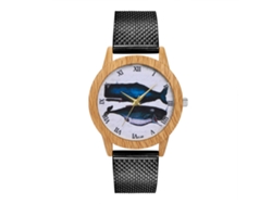 Reloj De Pulsera Unisex Zhoulianfa Con Correa De Malla Dial Redondo Cuarzo Negro