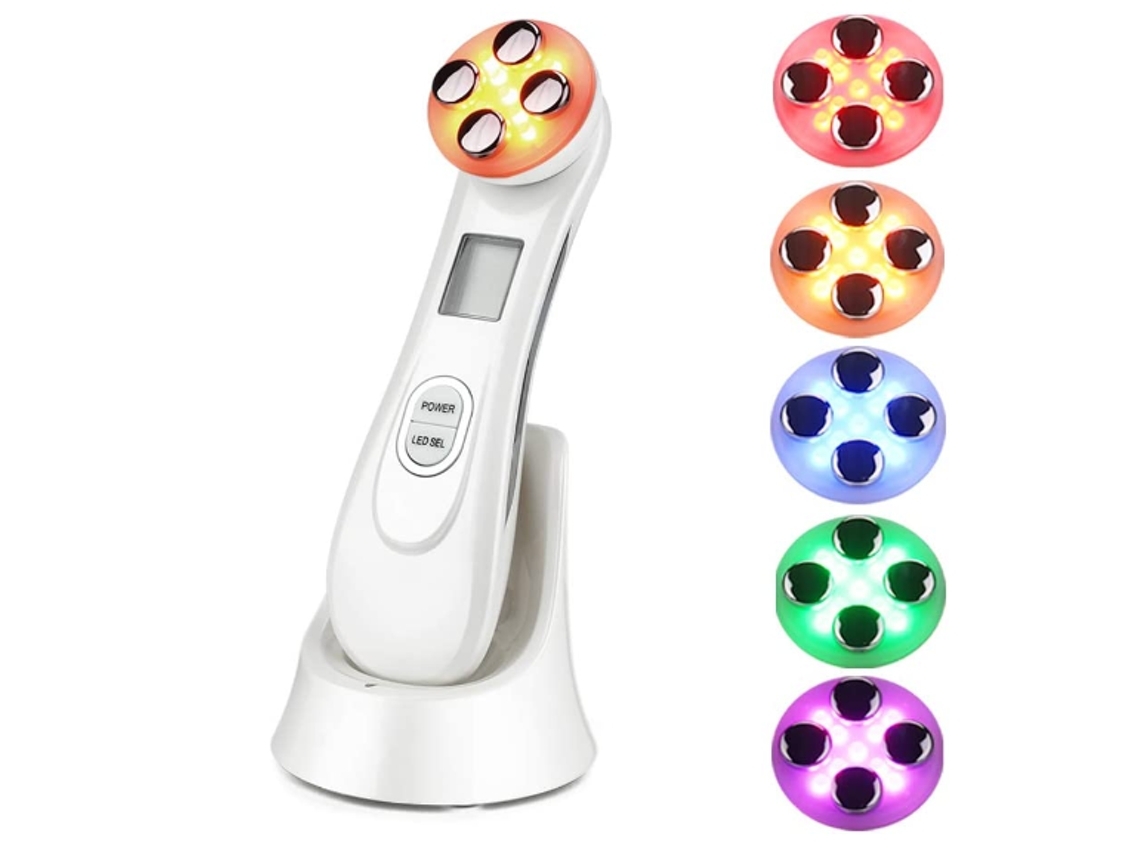 YEMAESRE Máquina de estiramiento de la piel por radiofrecuencia 5 en 1 Masajeador de belleza facial con mesoterapia de iones Rf blanco