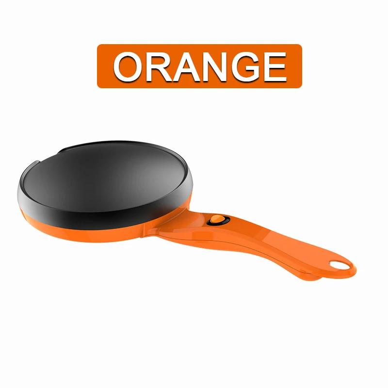 (Naranja, 220 V) Crepera eléctrica, sartén para pizza, sartén antiadherente, molde para pasteles