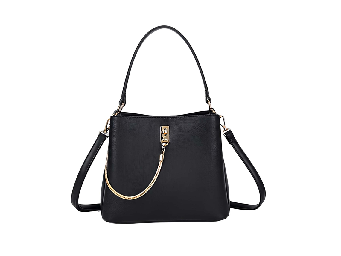 Bolso Para Mujer Efecto Piel Granulada Con Cadena Dorada Y Cierre Joya