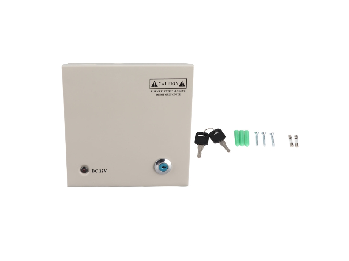 Caja De Distribución De Alimentación Para Cctv De 12 V Y 5 A, 4 Canales, Con Fusible Y Cerradura Antirrobo, Caja Metálica De 110 V/220 V.