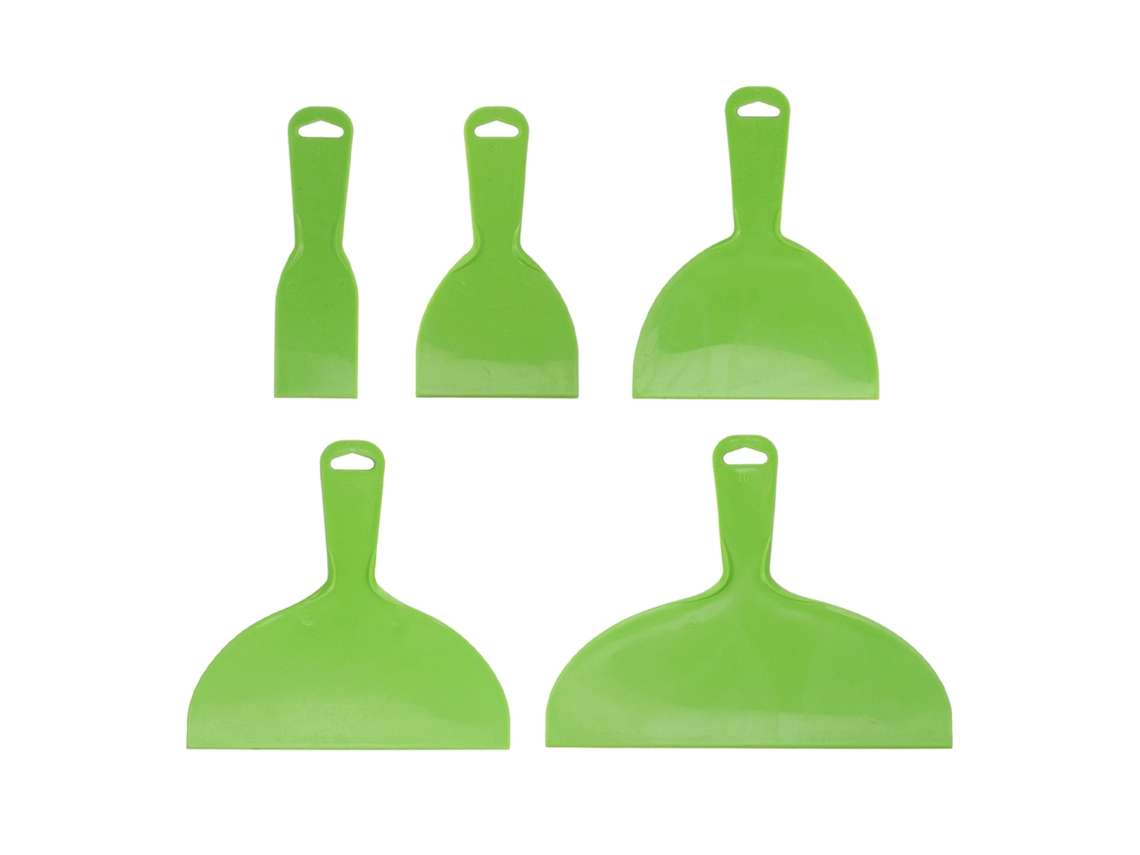 Juego De 5 Espátulas De Plástico Flexible Para Masilla, Multiusos Para Pintar Y Rellenar Con Masilla Verde.