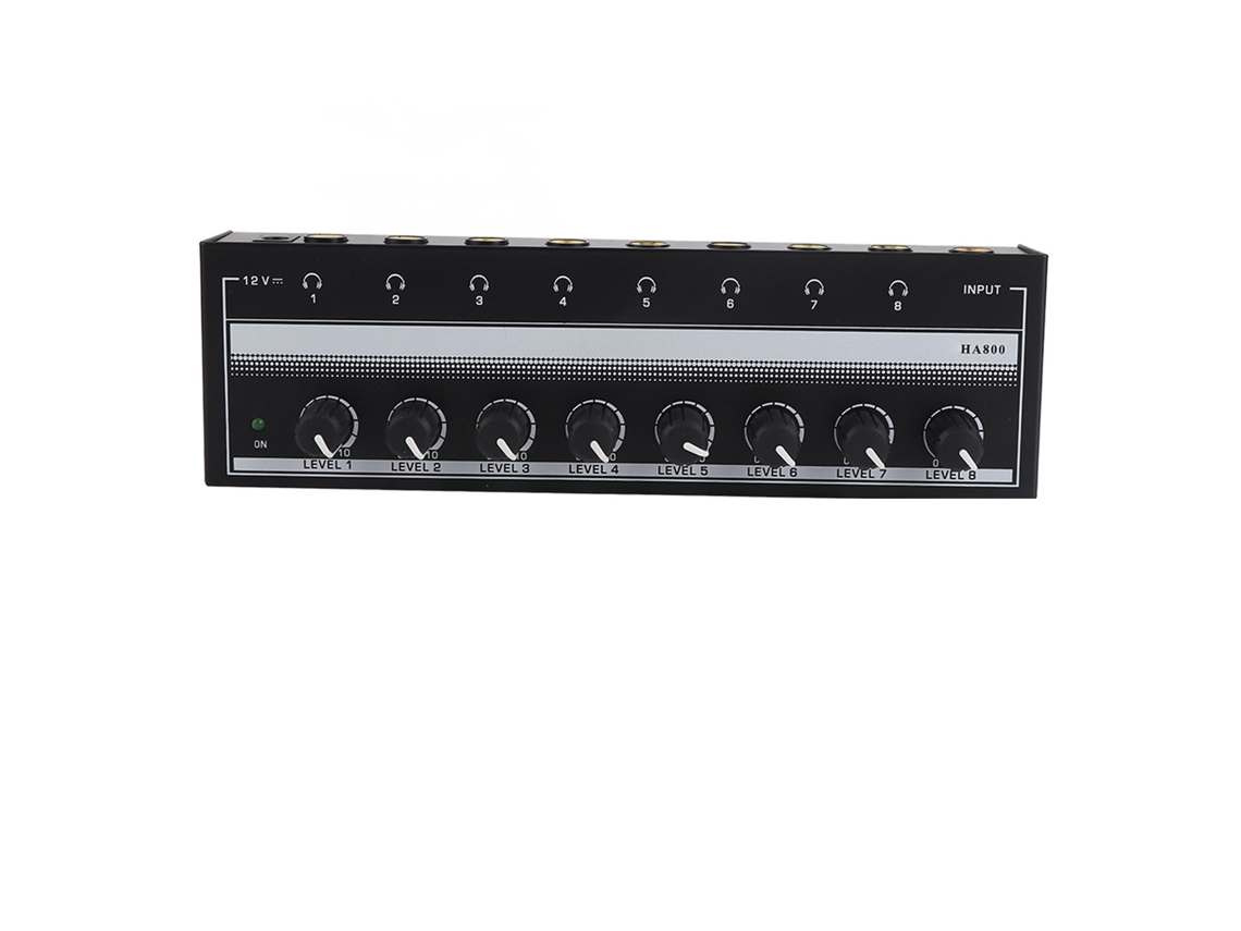 Amplificador De Auriculares Estéreo Portátil De 8 Canales De Metal Para Estudio Y Escenario.