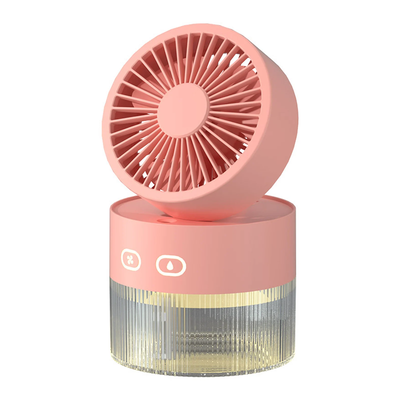 Ventilador De Escritorio Mini Plegable (rosa) Con Abs Y Función De Pulverización Usb.
