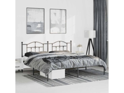 Estructura Cama Sin Colchón Con Cabecero Metal Negro 183x213 Cm