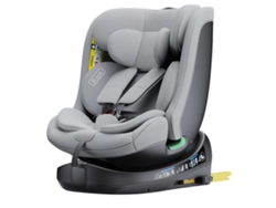 Silla de seguridad infantil, rotación de 360°, compatible con Isofix, gris.
