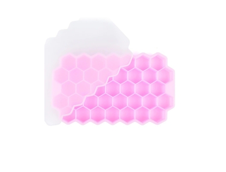 Cubitera De Silicona Reutilizable Con Tapa Extraíble - Rosa - Goeik