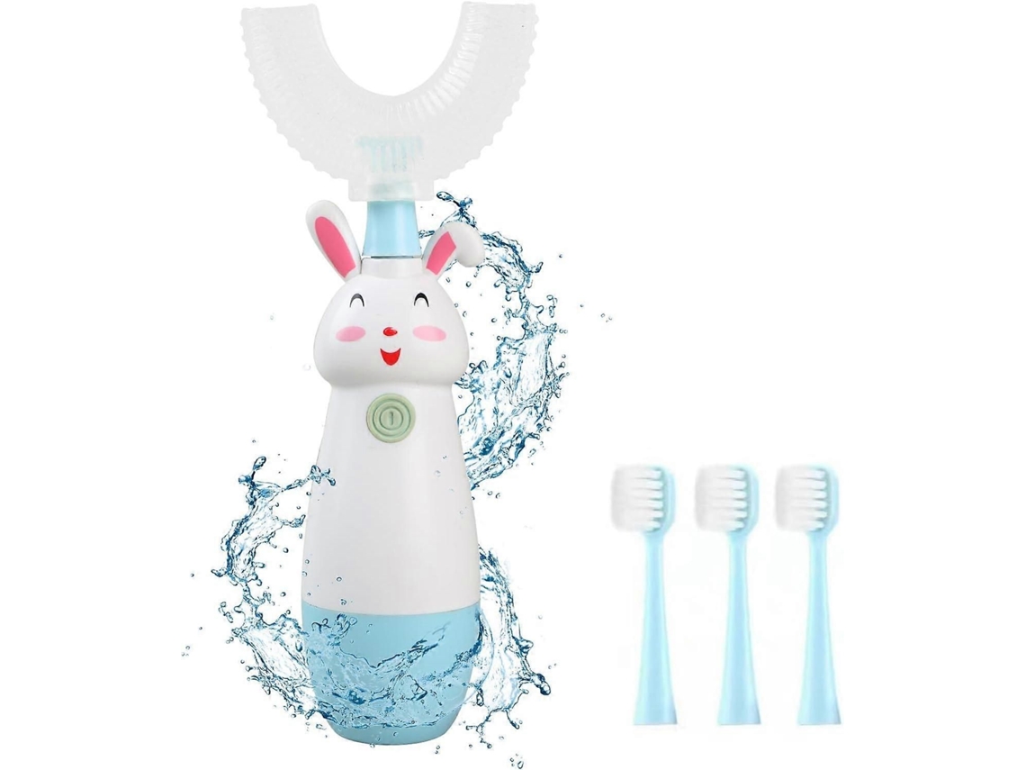 Cepillo de dientes eléctrico para niños con forma de U, sónico, extraíble para niños pequeños, Autobr P GOKOCO (con 3 cabezales).