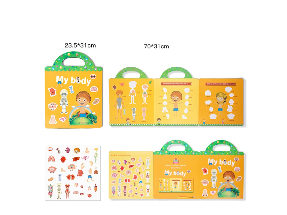 Libro de pegatinas reutilizables para niños con rompecabezas gratis, apto para niños. Mdug (estilo 5)