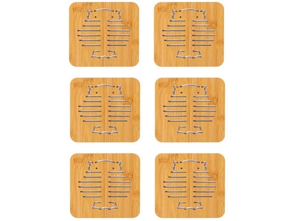 Almohadilla Térmica de Bambú y Madera para Platos, Cuencos, Mesas y Sartenes NEVEANCE