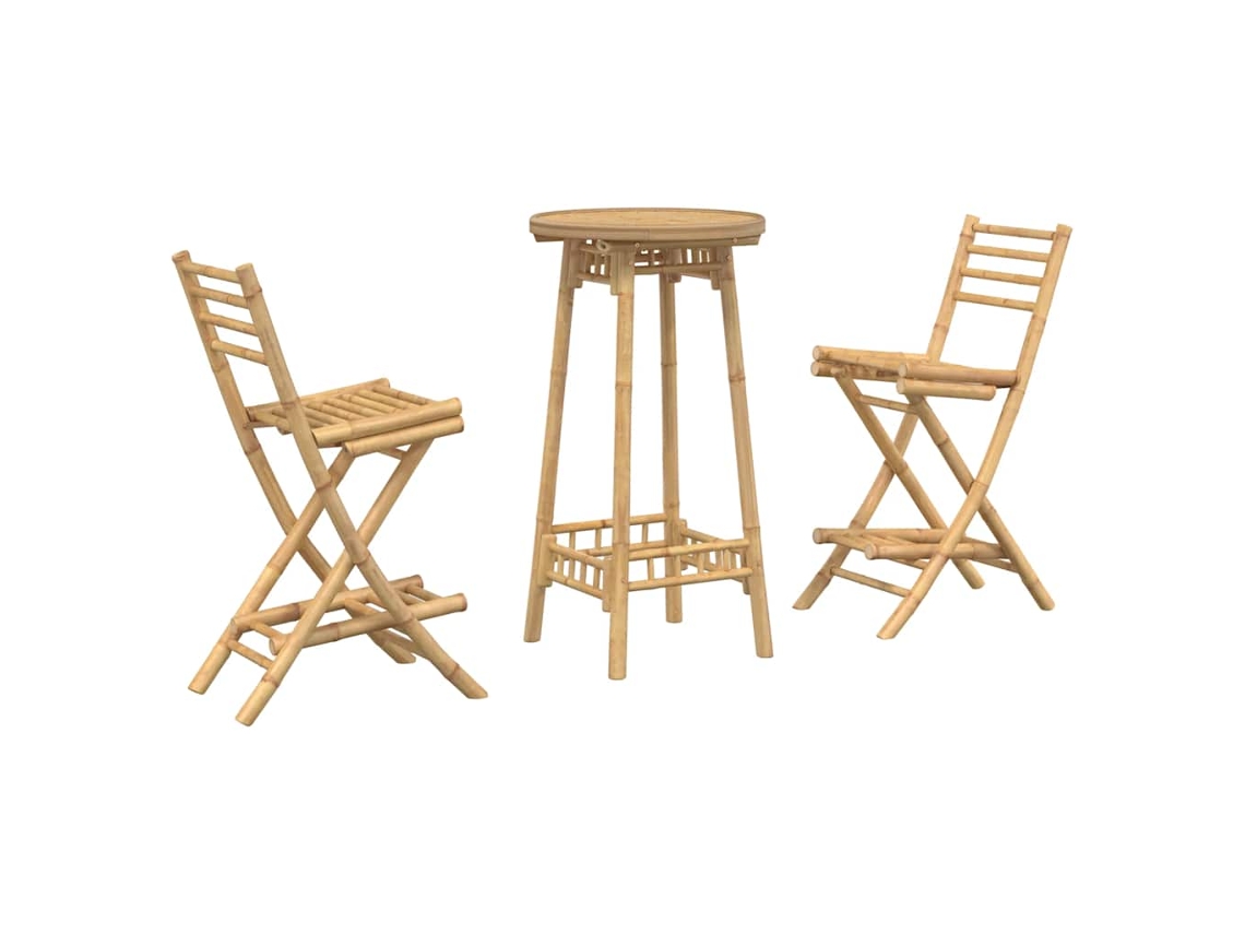 Maison Exclusive - Conjunto De Bar Para Exterior De 3 Piezas Plegable De Bambú