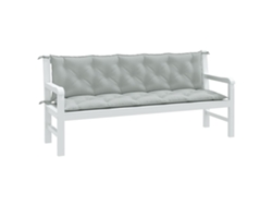 Cojines Banco Jardín 2 Uds Tela Gris Claro Melange 180x50x7 Cm