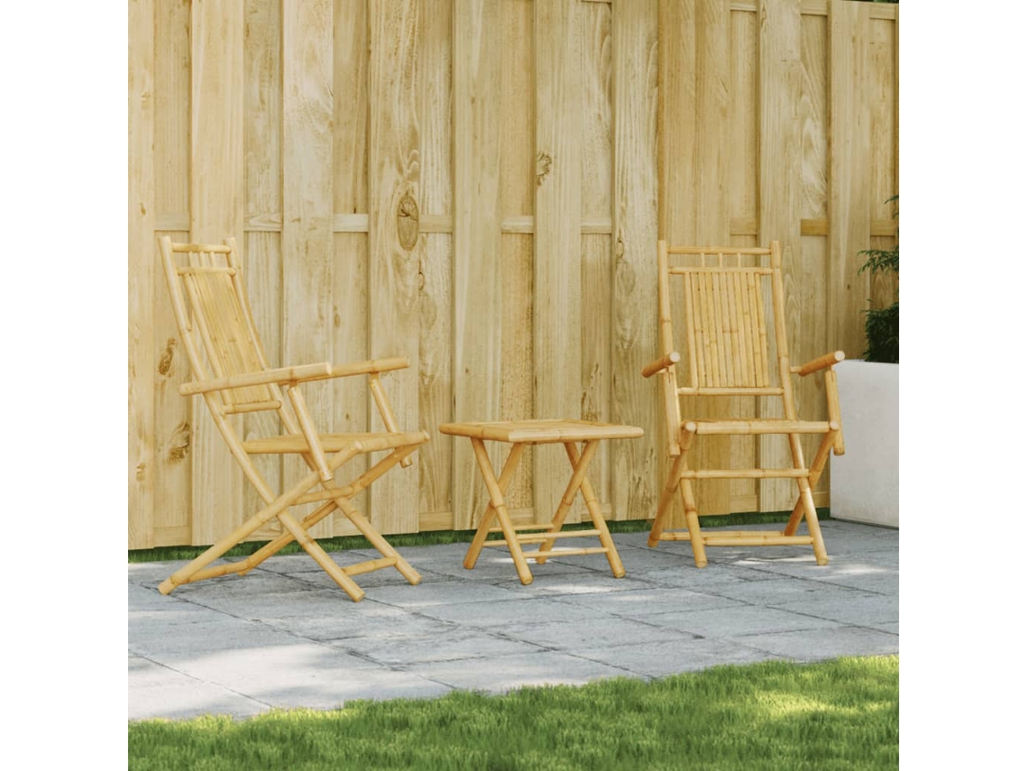 Conjunto de bistró de bambú de 3 piezas de DKD Home Decor