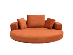 Sofá Cama Plegable Multifuncional 173x176 Cm - Modular Con Cojines, Tela De Chenilla - Naranja