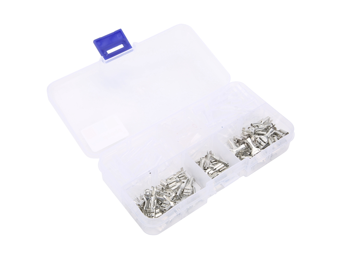 Kit Omni de 150 terminales de presión aislados de 2,8/4,8/6,3 mm para conectores de cables eléctricos.
