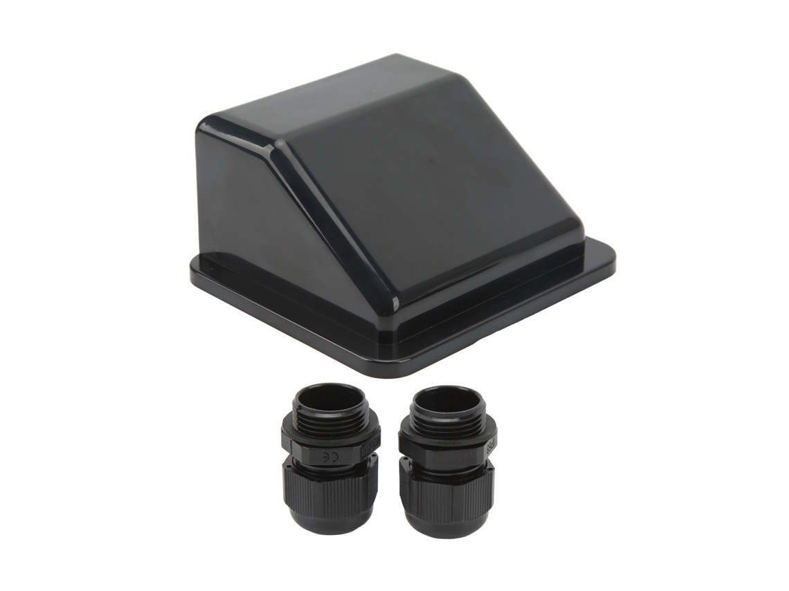Caja de entrada solar IP68, impermeable, anti-UV, ABS de alta resistencia con doble prensaestopas para RV y barco.