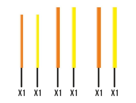 Flutuador Wagglers Competition Sp Antenna Insert Short 6 Unidades Amarelo Laranja 1.5/2.5/2 Mmgarbolino