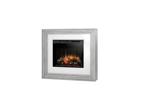 Chimenea LED eléctrica independiente KARTA 28' Blanco mate / Cemento 119.8 x 109.4 x 30.5 OUTINFIRE