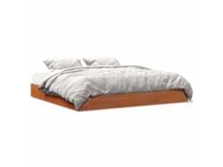VIDAXL Estructura de cama madera maciza de pino encerado marrón (180x200 cm)