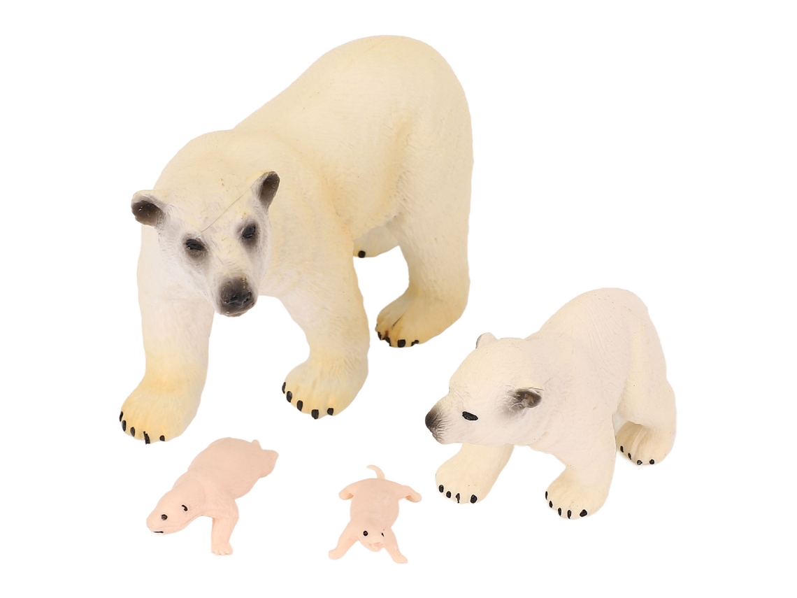 Estatua De Oso Polar De 4 Piezas, Ciclo De Crecimiento, Figura De Animal Salvaje, Pvc Decorativo