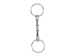 Primer bocado de caballo de acero inoxidable con anilla articulada resistente a la corrosión para tauromaquia.