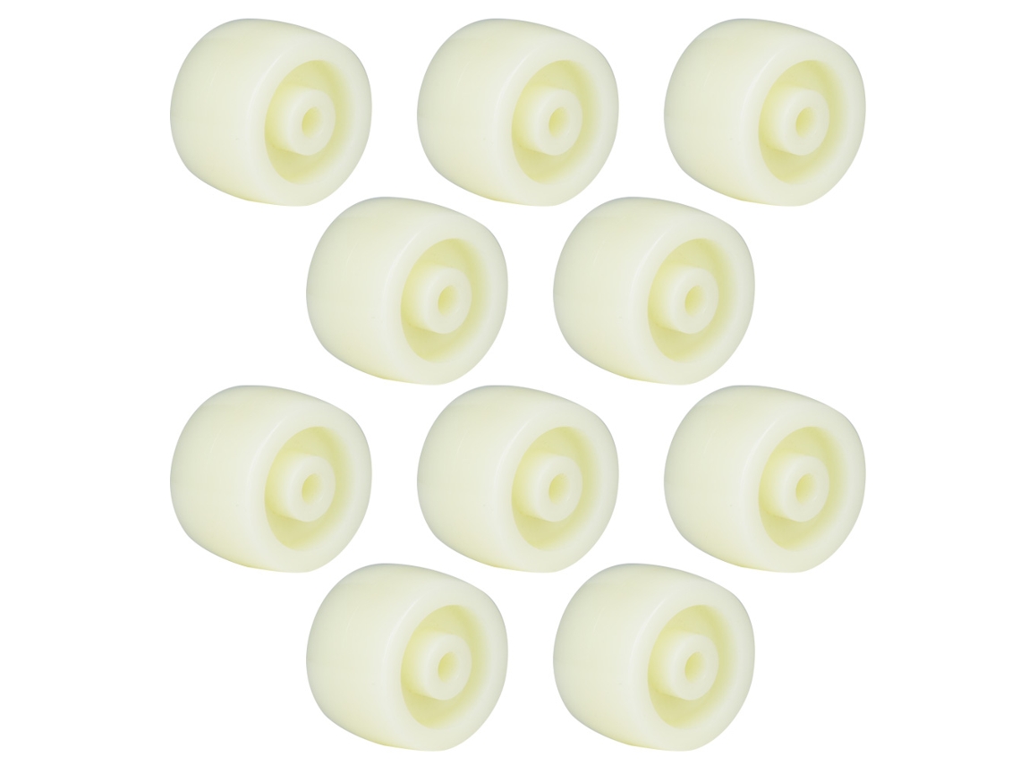 10 Piezas Polea Redonda De Nylon Rueda Caster Rodillo, Carga Máxima 40kg, 1.5 Pulgadas