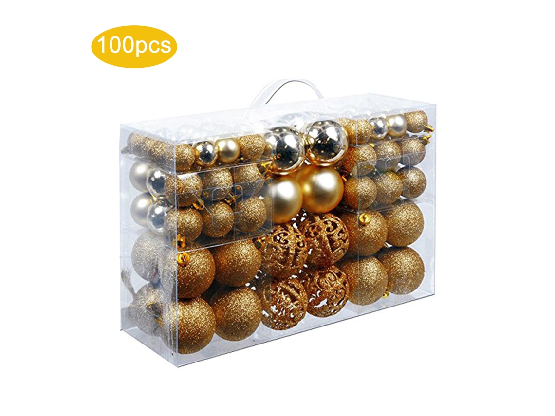 Bolas de Navidad - 100 piezas de adornos para árboles de Navidad RNEMITERY