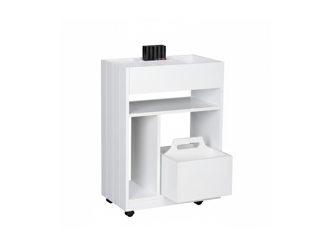 Relaxdays Carrinho Móvel Para Livros, Especiarias E Cosméticos, Hbt 55x38,5x23 Cm, Versátil Para Cozinha E Escritório