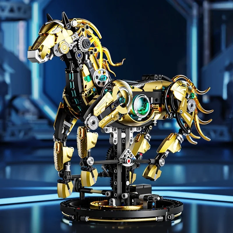 Caballo Mecánico De Juguete Con Manivela Para Armar, Juguete Educativo Stem Para Niños, Kit De Montaje Manual.