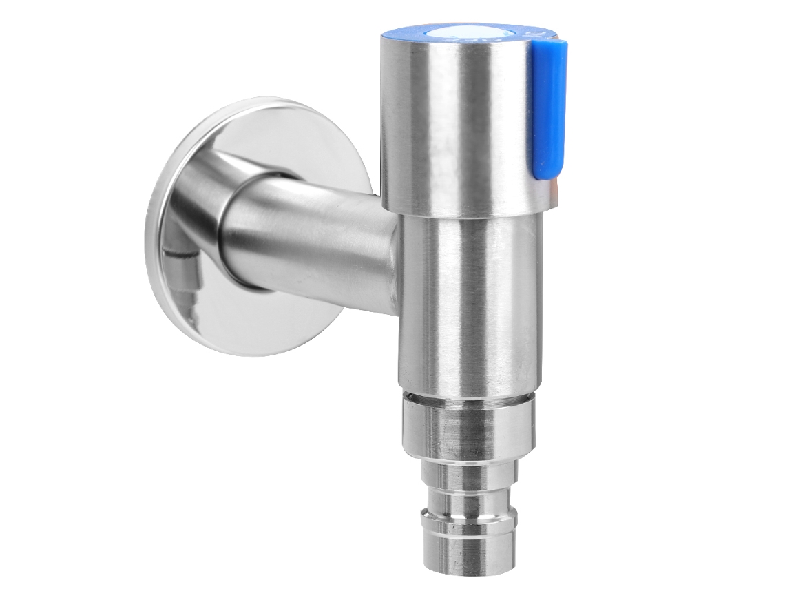 Grifo Mural De Acero Inoxidable G1/2" Para Lavadora Y Baño.