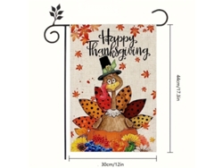 Guirnalda de jardín de Acción de Gracias 30x45 cm – Decoración de pavo de doble cara en arpillera para el patio trasero (Estilo 8)