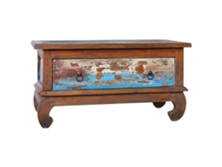 Mesa de Centro de Apoyo 80X50X40 Cm Madera de Teca Recuperada