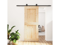 Puerta corredera con herrajes 85x210 cm madera maciza de pino LOVELY HOME