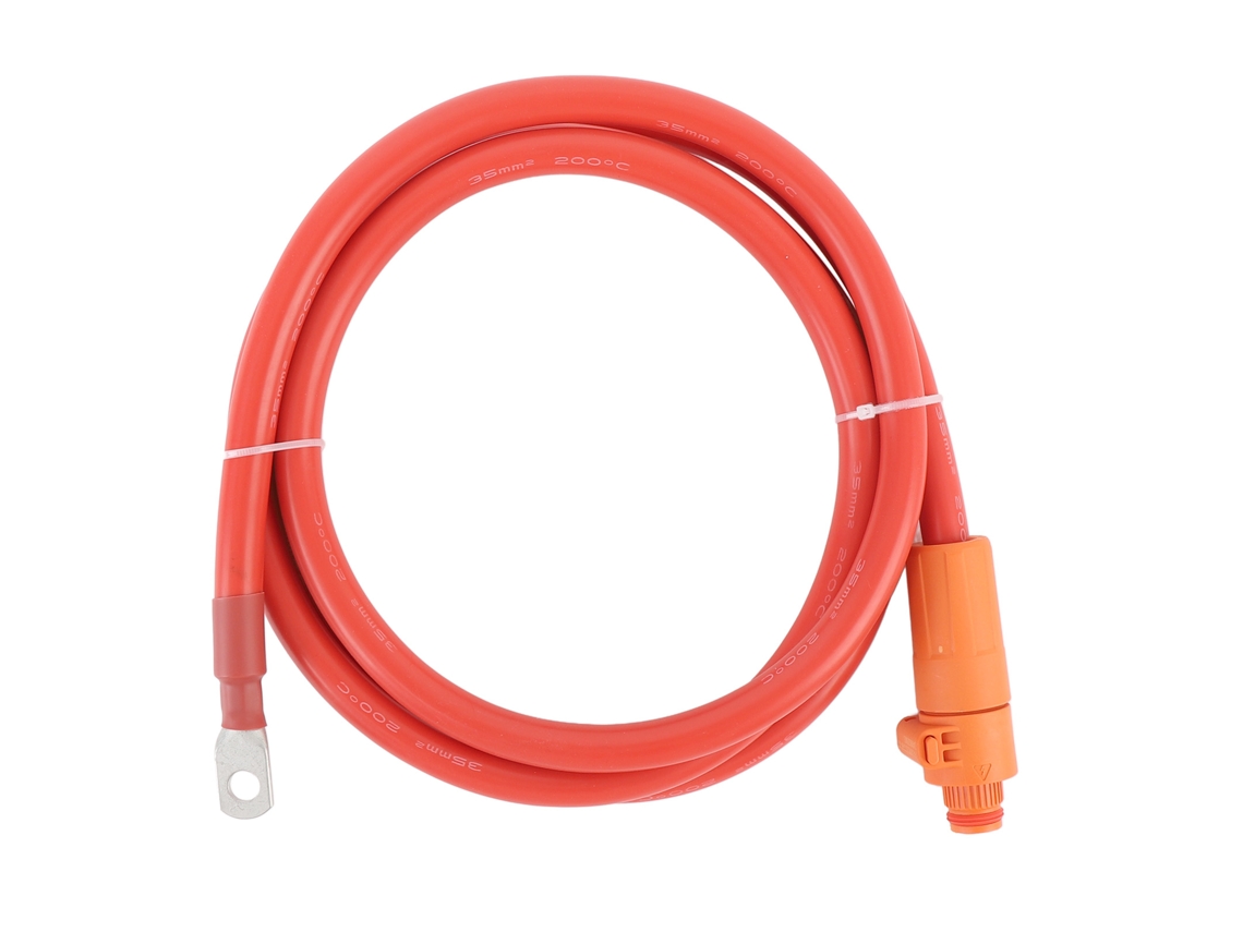 Cable De Batería De 35 Mm² Y 1 M Con Conector Recto Rojo, Terminal Sc35-8, Para Barco, Coche, Motocicleta E Inversor.