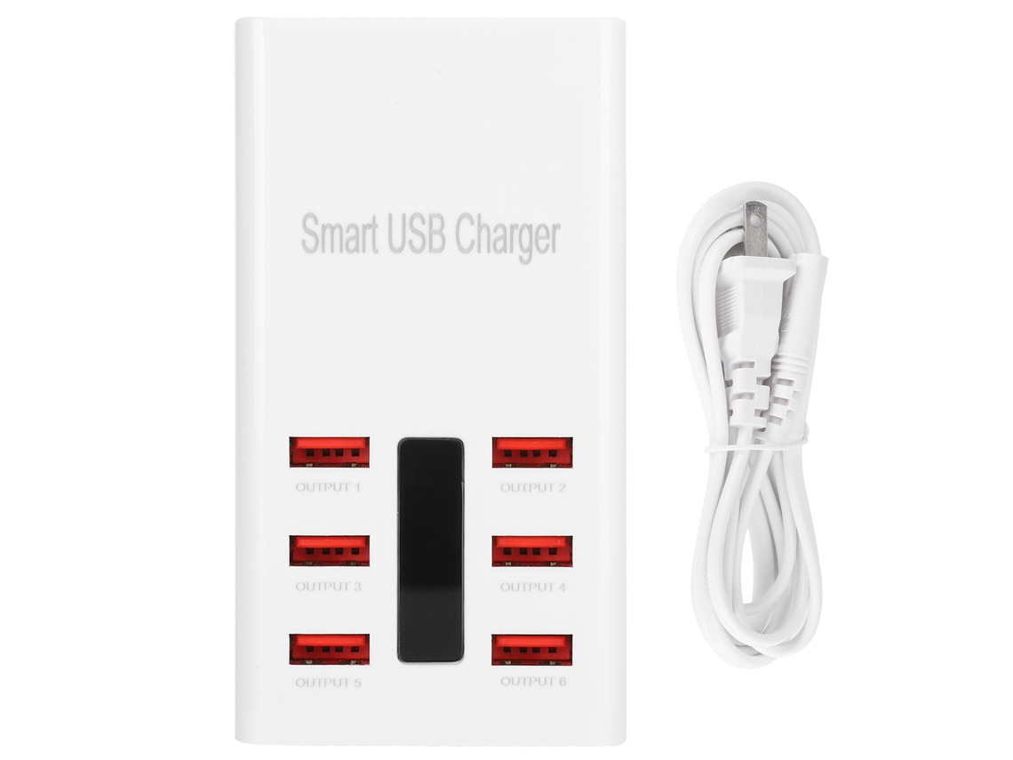 Cargador Rápido Inteligente Con 6 Puertos Usb, Adaptador De Carga De 30 W Y 5 V/6 A
