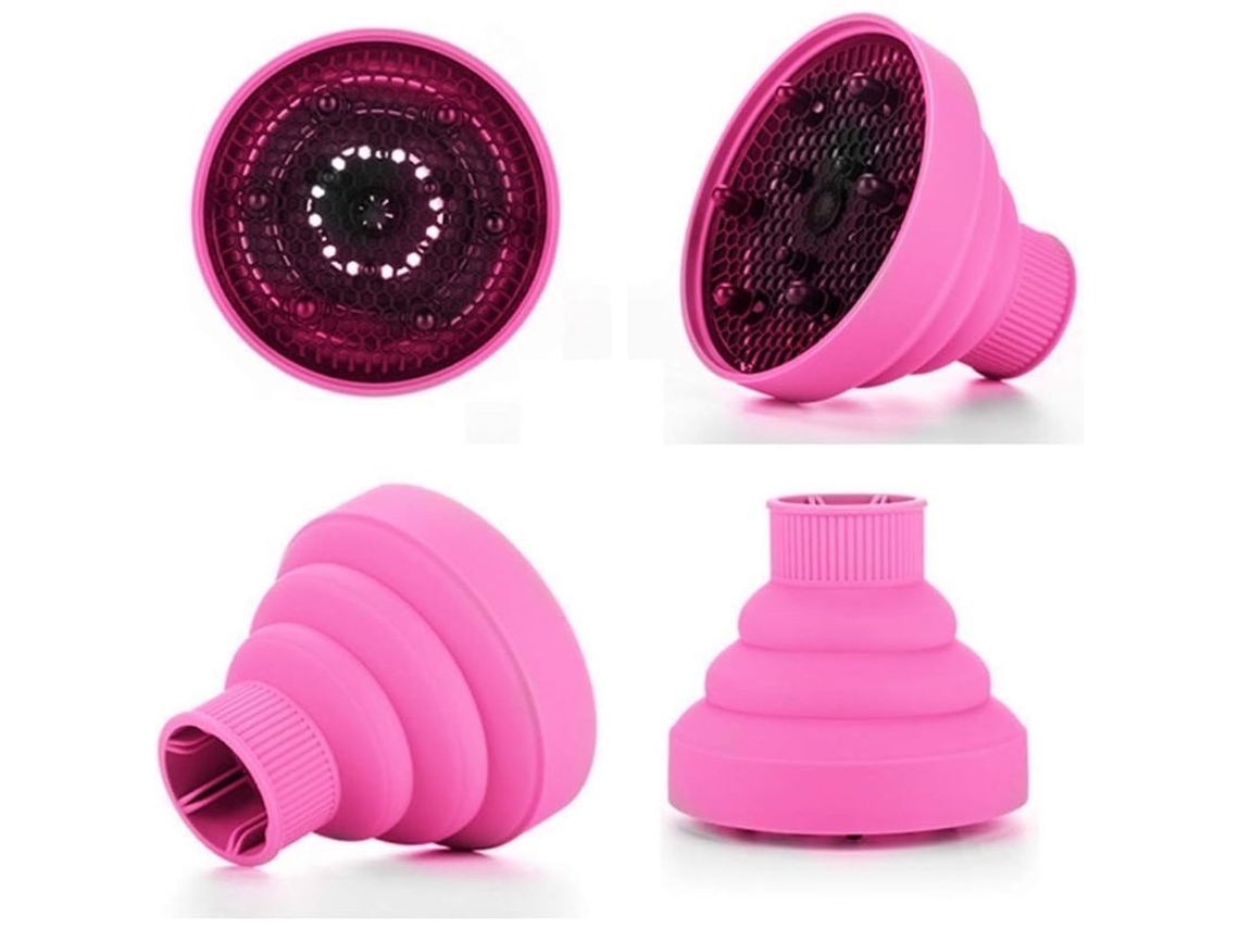 Difusor Secador De Pelo Plegable Portátil Para Cabello Rizado Con Accesorio De Flujo De Aire, 1 Unidad (rojo Y Rosa)