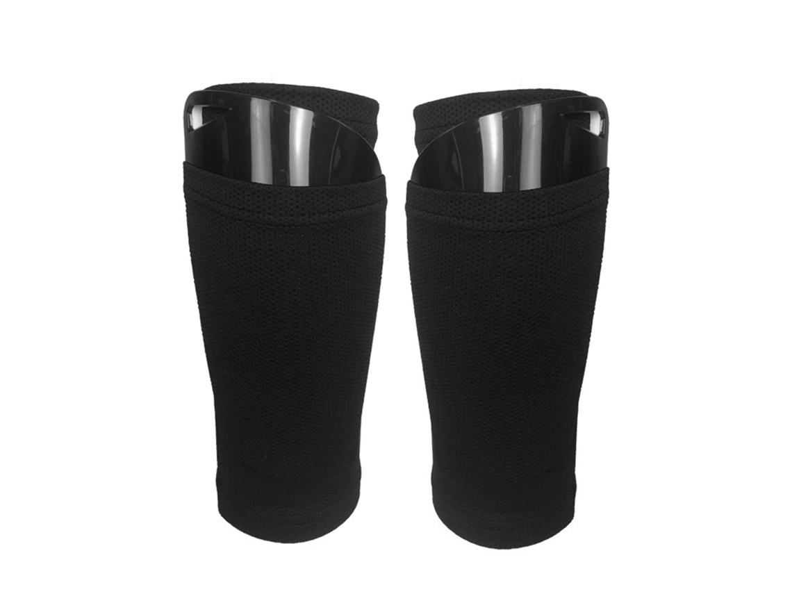 Calcetines Espinilleros Negros Unisex Para Adultos, Ideales Para Fútbol, Con Elastano Duradero Y Bolsillo Seguro.